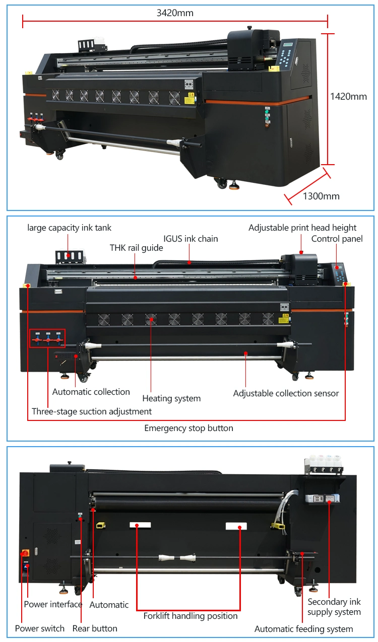 Good Service 1.8m Conveyor Belt Textile Printer Machinery Anti-UV Direct Printing Machine