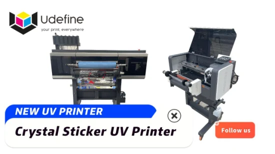 Udefine 24 Inch UV Dtf Sticker UV Dtf Printer Roll Three I3200 U1 All in One Used for Bottle Metal Leather Wood etc