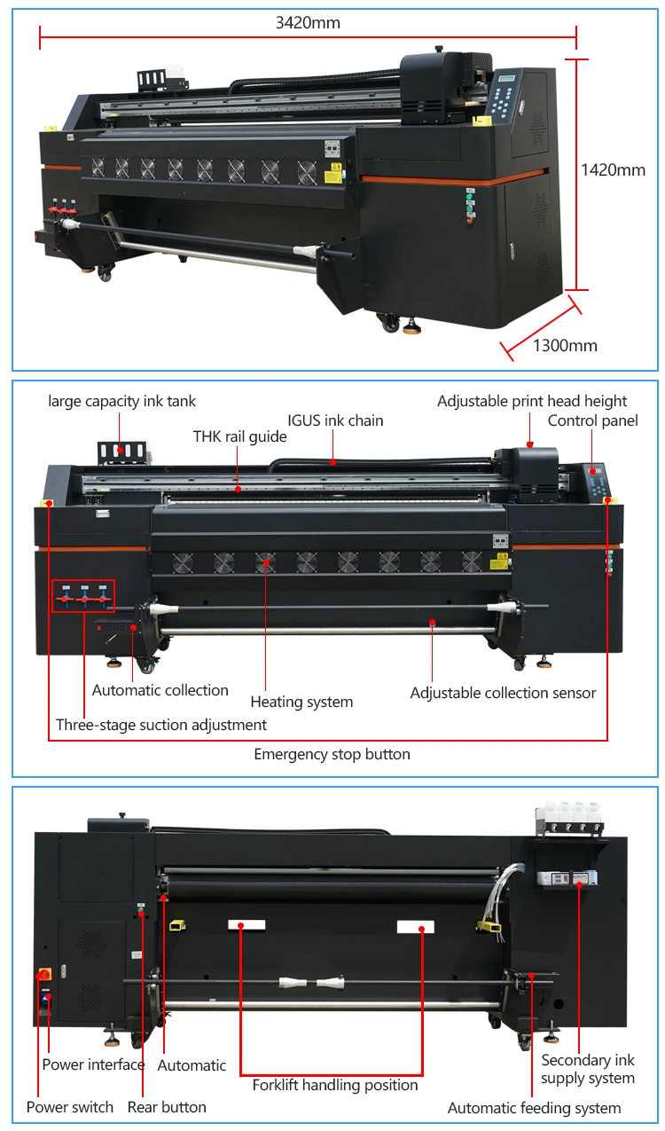 Customized Belt Type 1.8m Textile Printer Anti-UV Direct to Garment Printing Machine